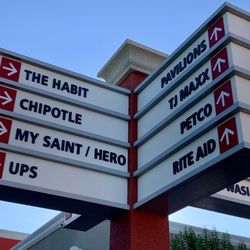 Peninsula Shopping Center - Businesses Directional Signage On Peninsula Center: 1 of 4 (off Norris Center Dr. by Target)