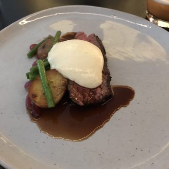 AnnaLena - Beef bavette with hollandaise foam - Canadian (New) Near Me - Vancouver, British Columbia