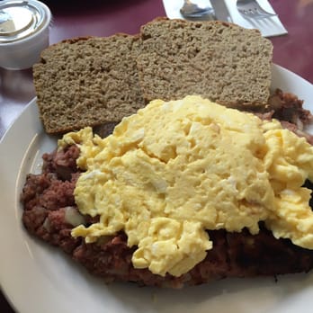 Mad Hatter - Home made corned beef hash with scrambled eggs and home made soda bread. DELICIOUS. - Breakfast & Brunch Near Me - Weymouth, Massachusetts Mad Hatter - Home made corned beef hash with scrambled eggs and home made soda bread. DELICIOUS. - Breakfast & Brunch Near Me - Weymouth, Massachusetts