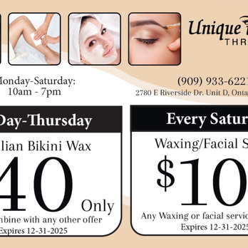 Unique ibrow Threading - Waxing and facial Special - Threading Services Near Me - Ontario, California Unique ibrow Threading - Waxing and facial Special - Threading Services Near Me - Ontario, California