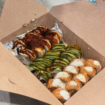 Kazoku Sushi - lion king roll, caterpillar roll, & salmon lover roll - Sushi Bars Near Me - San Francisco, California Kazoku Sushi - lion king roll, caterpillar roll, & salmon lover roll - Sushi Bars Near Me - San Francisco, California