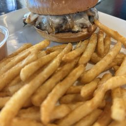 Mushroom Swiss burger