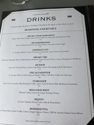 Menu photo 2 Apothecary Lounge Albuquerque, NM