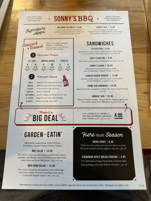 Menu photo 2 Sonny's BBQ Wesley Chapel, FL