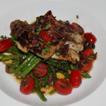 South End Chef - fish with asparagus, tomatoes and olives - Personal Chefs Near Me