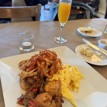 Thyme - BBQ brisket hash and eggs. - New American Near Me - Roslyn, New York