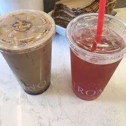 Almond Rocca Latte+ Hibiscus Ice Tea Chiller Almond Rocca Latte+ Hibiscus Ice Tea Chiller