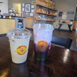 New Mexico Piñon Coffee - 16 oz Iced Signature Latte - Biscochito 24 oz Watermelon Mint Redbull Spritzer