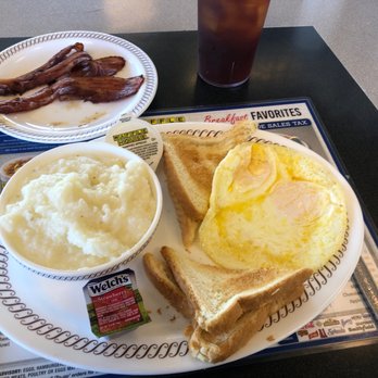 Waffle House - a breakfast of eggs, mashed potatoes and bacon - American Near Me - Georgetown, Kentucky