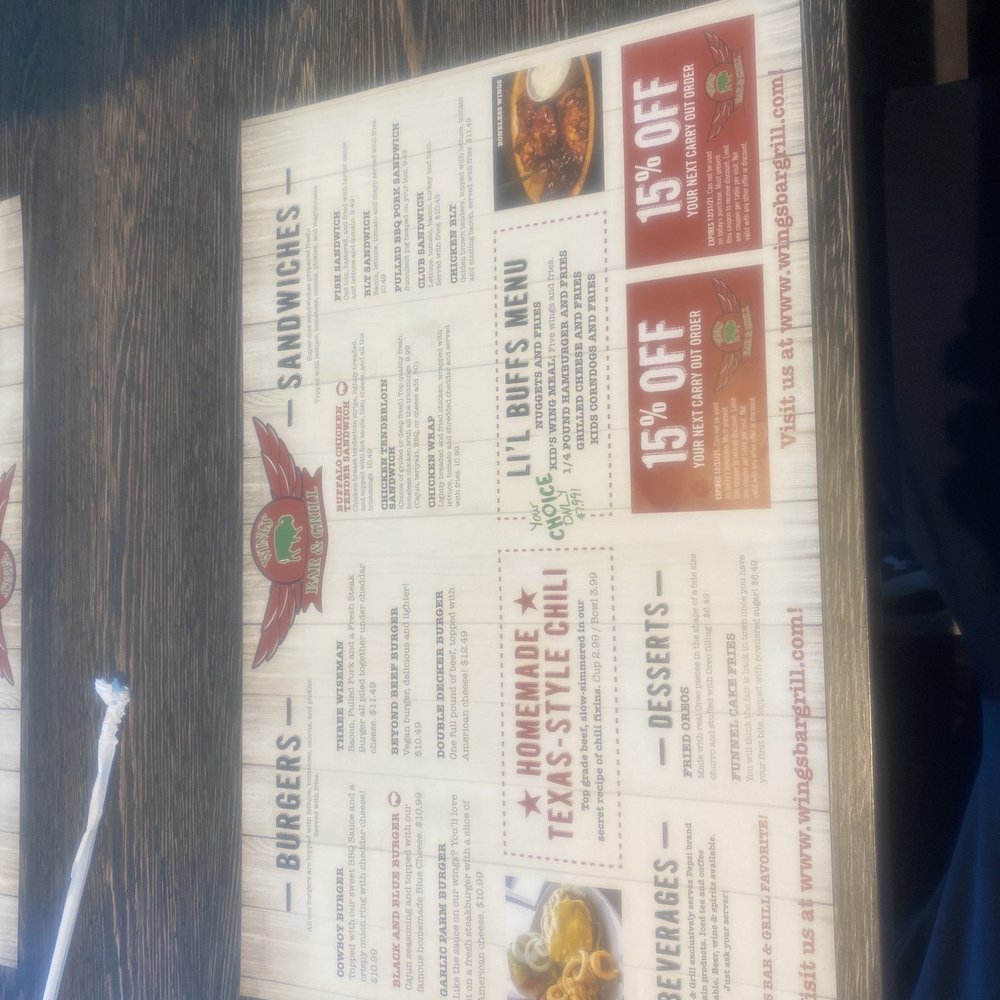 Wings Bar And Grill - a menu for a restaurant - Chicken Wings Near Me - Amelia, Ohio Wings Bar And Grill - a menu for a restaurant - Chicken Wings Near Me - Amelia, Ohio
