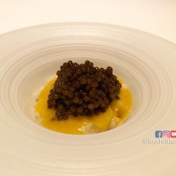 Addison - Regiis Ova Reserve Caviar, Koshihikari Rice, Smoked Sabayon Cream, Sesame dubbed "eggs and rice" - New American Near Me - San Diego, California