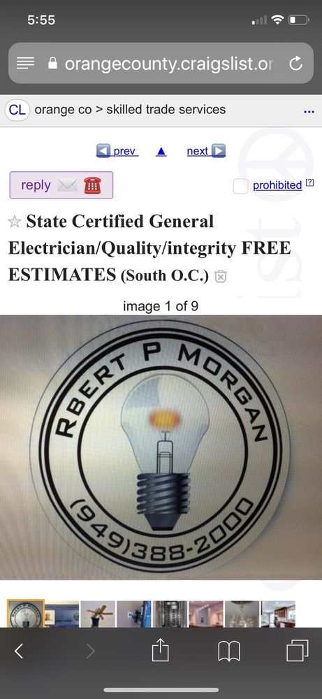 Slide of Robert P Morgan Electrician