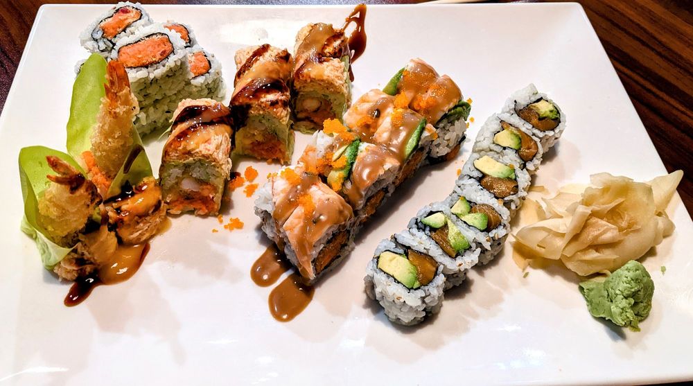 Food from Ichiban Steakhouse and Sushi