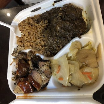 Da Blue Lagoon: Jamaican Kitchen - Curry goat, jerk pork, vegetables, rice & beans - Caribbean Near Me - Indianapolis, Indiana