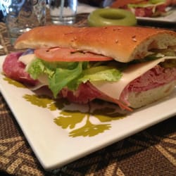 Carmellas Italian Deli & Pastries - Half if the Italiano with hit and sweet peppers.
