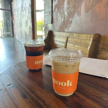 Nook Coffee Bar - Cold brew + iced vanilla latte - Coffee & Tea Near Me - Costa Mesa, California Nook Coffee Bar - Cold brew + iced vanilla latte - Coffee & Tea Near Me - Costa Mesa, California