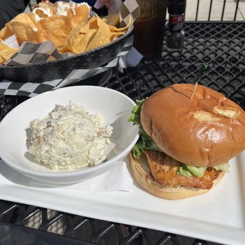 Dunwellz - Blackened Salmon BLT with potato salad - Burgers Near Me - Mint Hill, North Carolina
