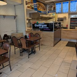 Georges Burgers and Subs - Seating and prep area
