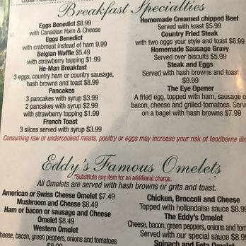 Eddy's Cafe - Menu - Breakfast & Brunch Near Me - Virginia Beach, Virginia