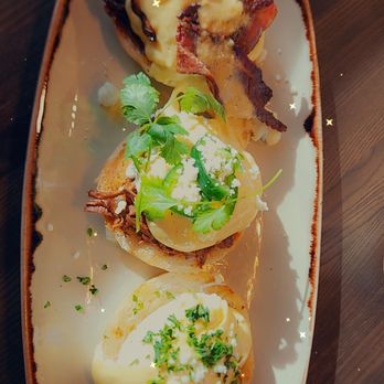 Breakfast Bear - Eggs Benedict flight; 3 style eggs Benny (original, Latin and Wisconsin style which was my favorite) - Breakfast & Brunch Near Me - Wausau, Wisconsin