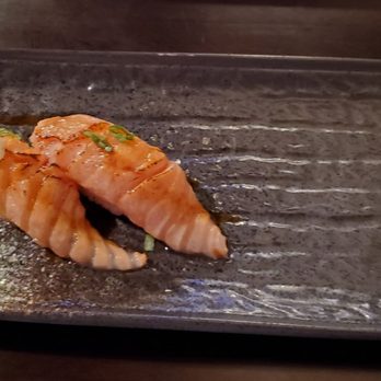 Omakase Asian Cuisine - Torched salmon belly nigiri - Love the BBQ taste. - Chinese Near Me - Riverview, Florida Omakase Asian Cuisine - Torched salmon belly nigiri - Love the BBQ taste. - Chinese Near Me - Riverview, Florida