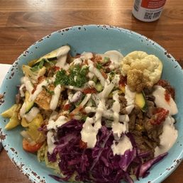 Lamb & Chicken rice bowl! Half & Half Lamb & Chicken rice bowl! Half & Half