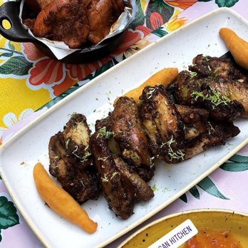 Chubby's Jamaican Kitchen - Pepper Shrimp ($16) and Slow-baked Jerk Wings ($16) - Caribbean Near Me - Toronto, Ontario
