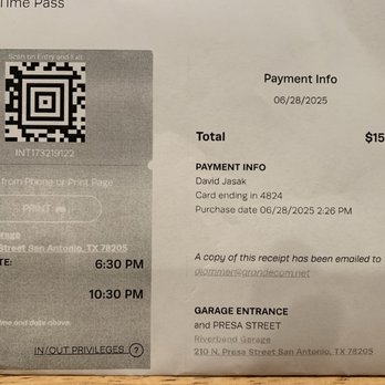 Riverbend Garage - iParkit - Online purchase receipt - Parking Near Me - San Antonio, Texas Riverbend Garage - iParkit - Online purchase receipt - Parking Near Me - San Antonio, Texas