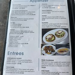 El Salvadoreño - Menu