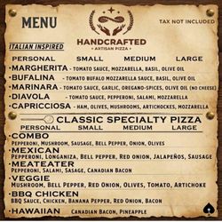 Classic Menu & Italian inspired menu