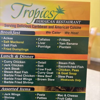 Menu photo 2 Tafari Tropics Jamaican Restaurant Bloomfield, NJ