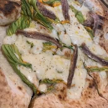 Pinsere - Anchovies, squash blossom pinsa - Pizza Near Me - Rome, RM Pinsere - Anchovies, squash blossom pinsa - Pizza Near Me - Rome, RM