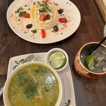 Chacra- pisco bar Peruvian Cuisine - chicken soup, Causa Limenas Crab Meat and Lobster - Peruvian Near Me - New Haven, Connecticut
