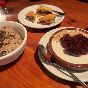 Mediterranean Exploration - Rose Water Panna Cotta, Pistachio & Hazelnut Baklava, Cardamom Ice Cream - Mediterranean Near Me - Portland, Oregon Mediterranean Exploration - Rose Water Panna Cotta, Pistachio & Hazelnut Baklava, Cardamom Ice Cream - Mediterranean Near Me - Portland, Oregon