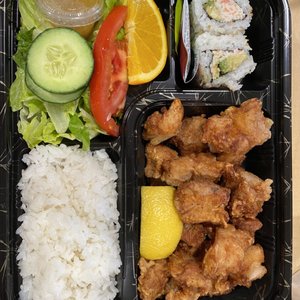 Photo of Sushi House - Palo Alto, CA, United States. Chicken karaage bento box