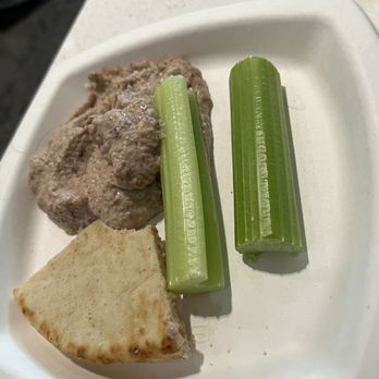 Delta Sky Club - Kalamata hummus with naan and celery - Airport Lounges Near Me - Tampa, Florida