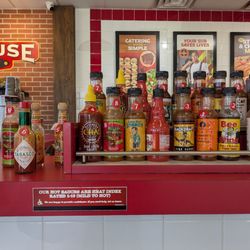 Firehouse Subs - Hot sauces available to use with meals