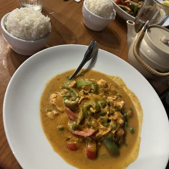 Best Thai & Sushi - Panama curry with chicken and a side of udon noodles. It comes with white rice. - Thai Near Me - Zephyrhills, Florida