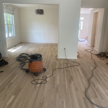 Annandale Floors - Sanding in progress. 2 1/4 inch white oak floors. - Flooring Near Me - Fairfax, Virginia Annandale Floors - Sanding in progress. 2 1/4 inch white oak floors. - Flooring Near Me - Fairfax, Virginia