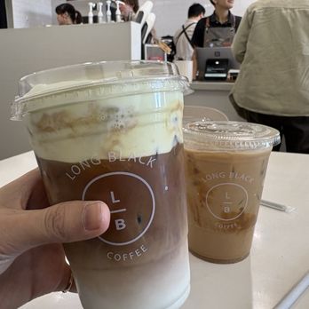 Long Black Coffee - Pistachio Latte, Biscoff Latte to the right. - Coffee & Tea Near Me - Fountain Valley, California Long Black Coffee - Pistachio Latte, Biscoff Latte to the right. - Coffee & Tea Near Me - Fountain Valley, California