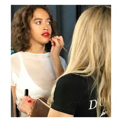 Dollup Beauty - Dollup Beauty's talented artist applies lips to VS Angel.