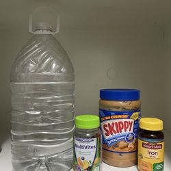 Biomat USA - Water: 1 GAL (3.78L)  Adult Multivitamin Gummies  Peanut Butter 65 mg Iron Tablets