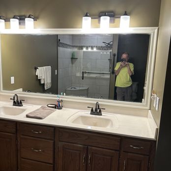 fox remodeling - After New light fixtures,faucets, paint and framed mirror - Flooring Near Me - Ecru, Mississippi fox remodeling - After New light fixtures,faucets, paint and framed mirror - Flooring Near Me - Ecru, Mississippi