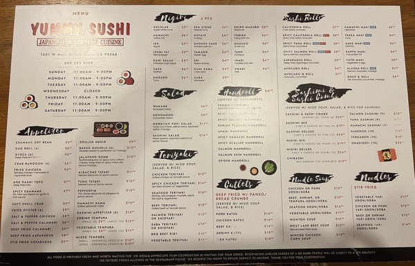 Menu photo 6 Yummy Sushi Ripon, CA