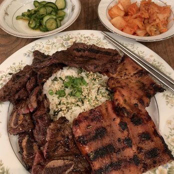 Soju - Korean BBQ Combination (beef short rib, beef fillet, pork tenderloin) - Korean Near Me - Pittsburgh, Pennsylvania Soju - Korean BBQ Combination (beef short rib, beef fillet, pork tenderloin) - Korean Near Me - Pittsburgh, Pennsylvania