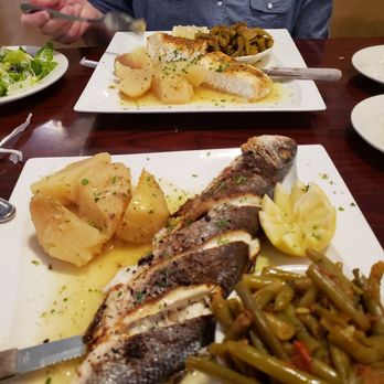 Eleni's Greek Taverna - Grilled whole Branzino and grilled Halibut Filet. Fantastic! - Greek Near Me - Springfield, Virginia