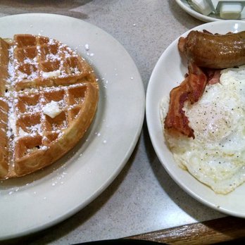 Applejack Diner - Waffle Deluxe w/ eggs, ham, bacon, & sausage. - Diners Near Me - New York, New York Applejack Diner - Waffle Deluxe w/ eggs, ham, bacon, & sausage. - Diners Near Me - New York, New York