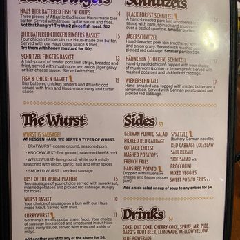 Hessen Haus - Menu - German Near Me - Des Moines, Iowa