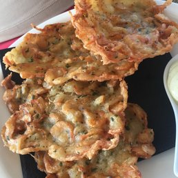 The first was a shrimp tostones with a dill lemon aioli