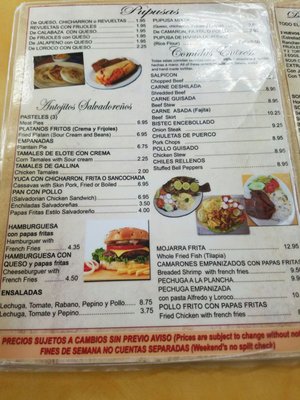 Menu photo 3 Pupusas and More Houston, TX